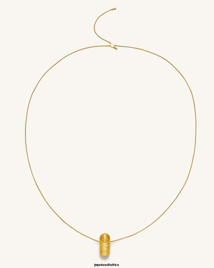 18ct Gold Plated  White Zircon JW PEI Bamboo Necklace VZL0L0401 Necklace