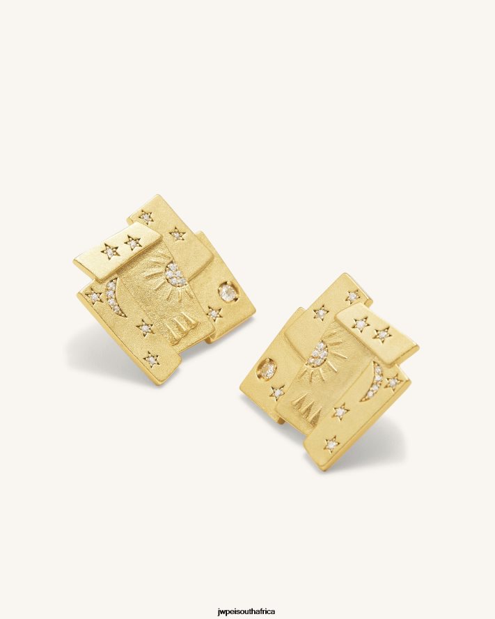 18ct Gold Plated  White Zircon JW PEI Cosmos Combination Earrings VZL0L0376 Earrings