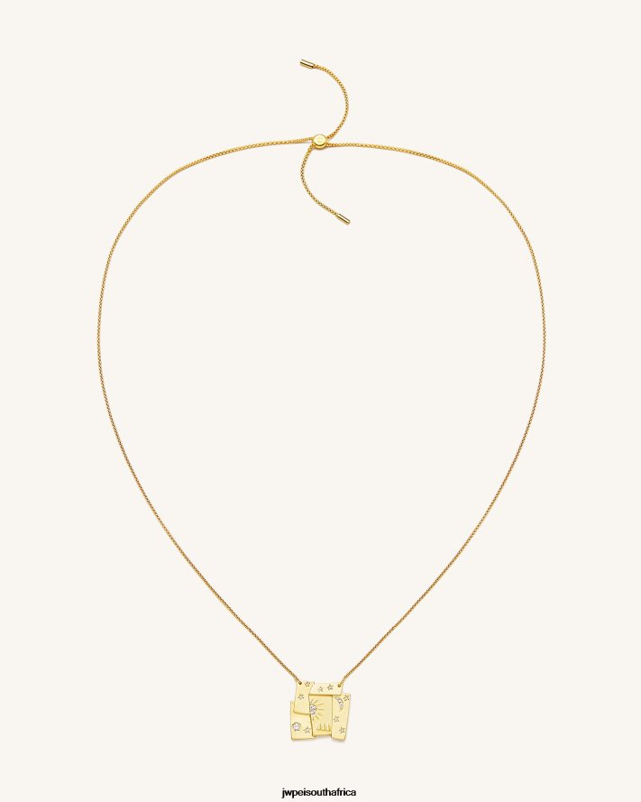 18ct Gold Plated  White Zircon JW PEI Cosmos Combination Necklace VZL0L0373 Necklace
