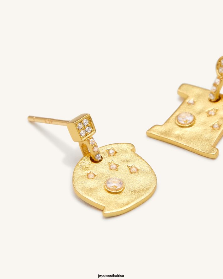 18ct Gold Plated  White Zircon JW PEI Cosmos Earrings VZL0L0395 Earrings