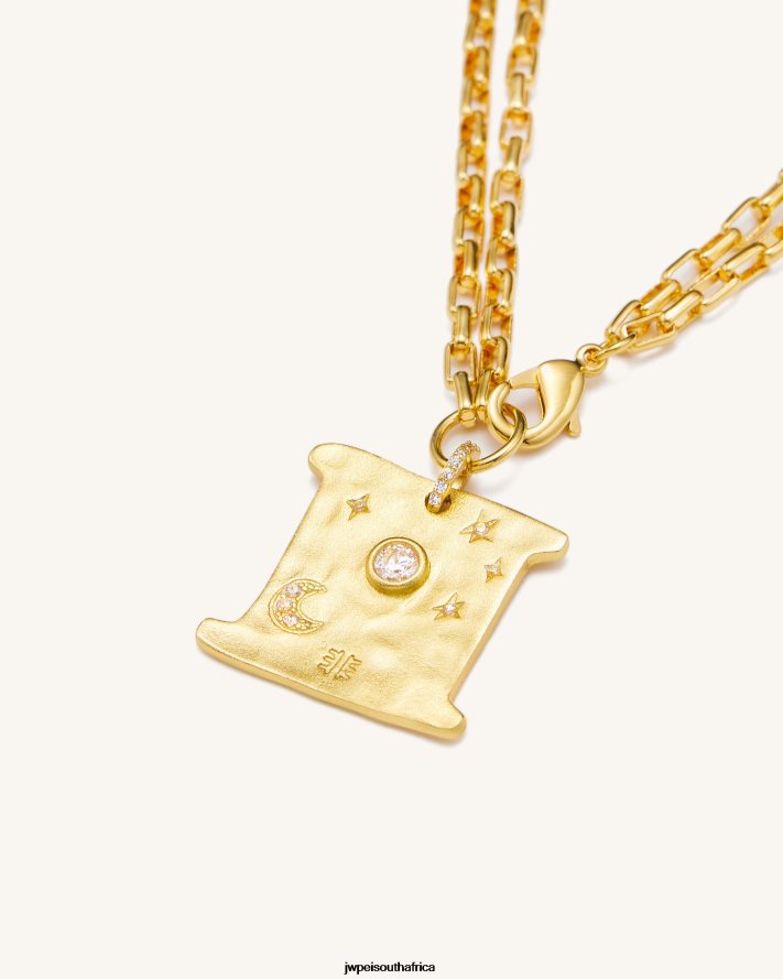 18ct Gold Plated  White Zircon JW PEI Cosmos Square Necklace VZL0L0372 Necklace