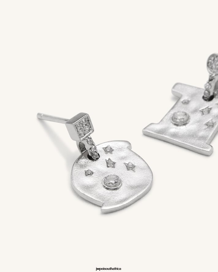 18ct White Gold Plated  White Zircon JW PEI Cosmos Earrings VZL0L0394 Earrings