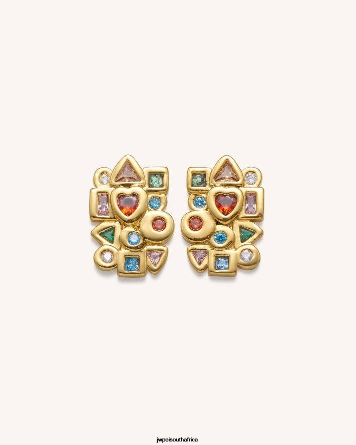 18ct Gold Plated & Multicolor Zircon
