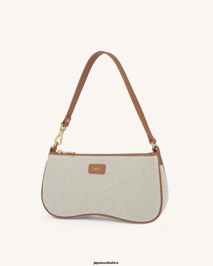 Beige Canvas JW PEI Eva Shoulder Handbag VZL0L092 Shoulder Bag