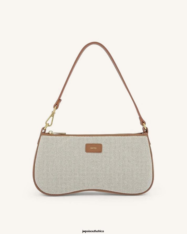 Beige Canvas JW PEI Eva Shoulder Handbag VZL0L092 Shoulder Bag