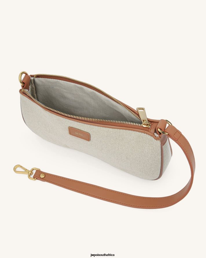 Beige Canvas JW PEI Eva Shoulder Handbag VZL0L092 Shoulder Bag