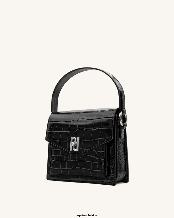 Black Croc JW PEI Lucy Bag VZL0L0183 Handle Bag