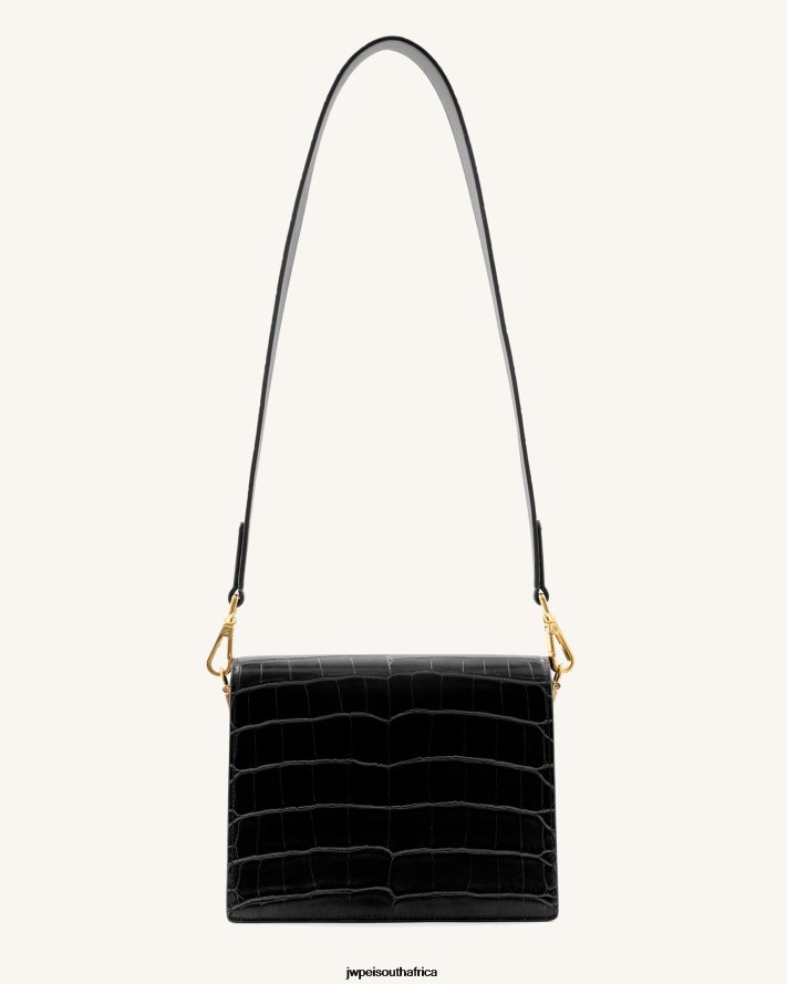 Black Croc JW PEI Mini Flap Crossbody VZL0L02 Crossbody Bag