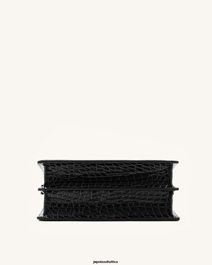 Black Croc JW PEI Mini Flap Crossbody VZL0L02 Crossbody Bag