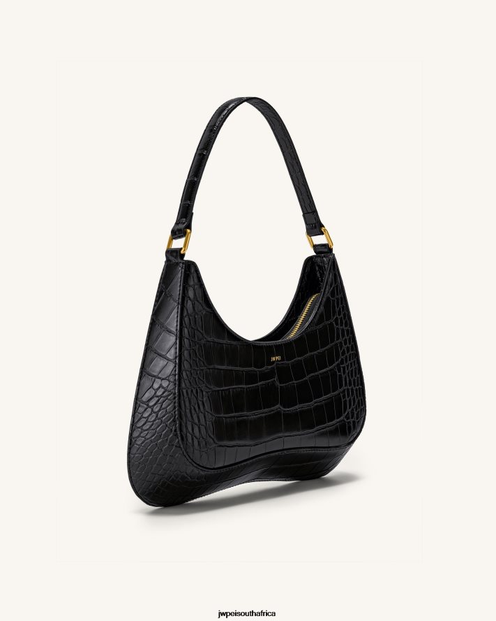 Black Croc JW PEI Ruby Shoulder Bag VZL0L079 Shoulder Bag