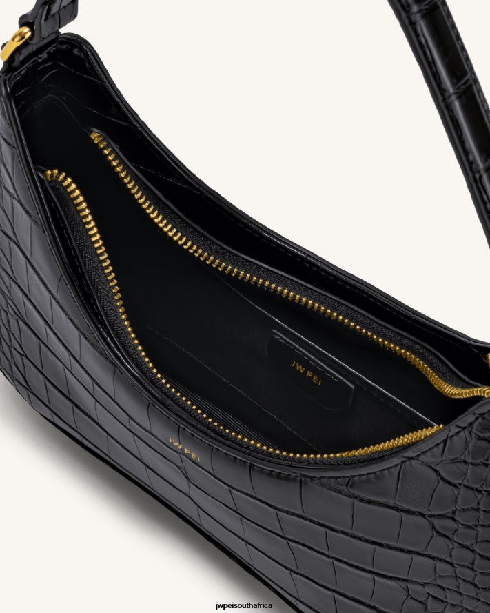 Black Croc JW PEI Ruby Shoulder Bag VZL0L079 Shoulder Bag