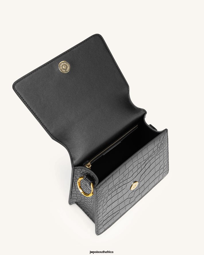 Black Croc JW PEI The Fae Top Handle Bag VZL0L0174 Handle Bag