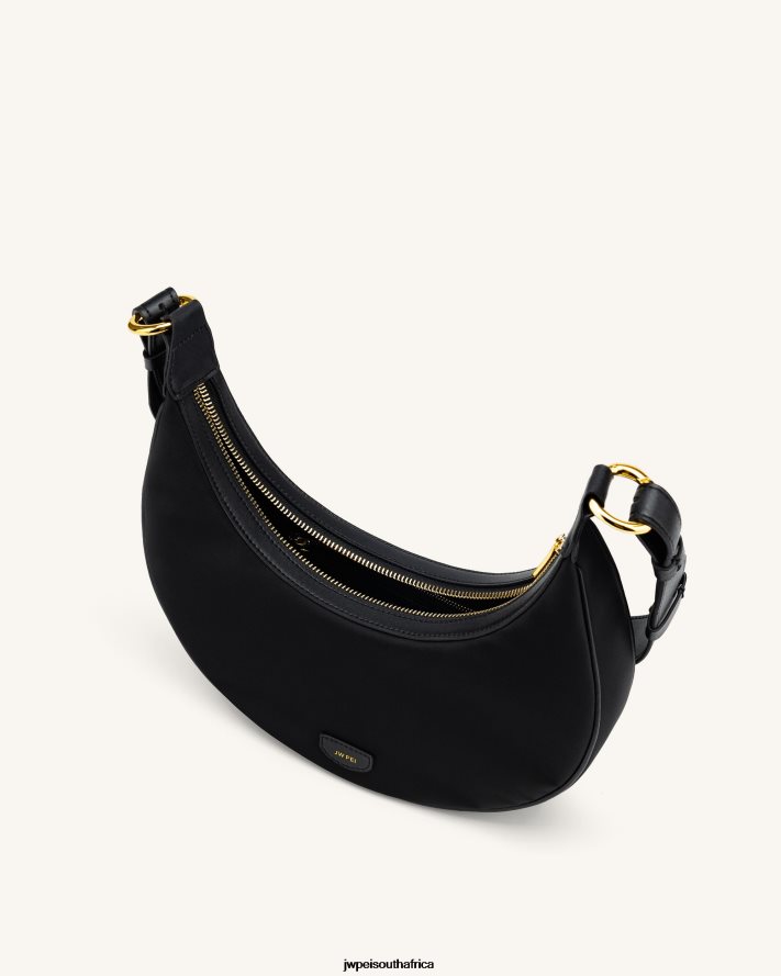 Black JW PEI Carly Nylon Saddle Bag VZL0L015 Crossbody Bag
