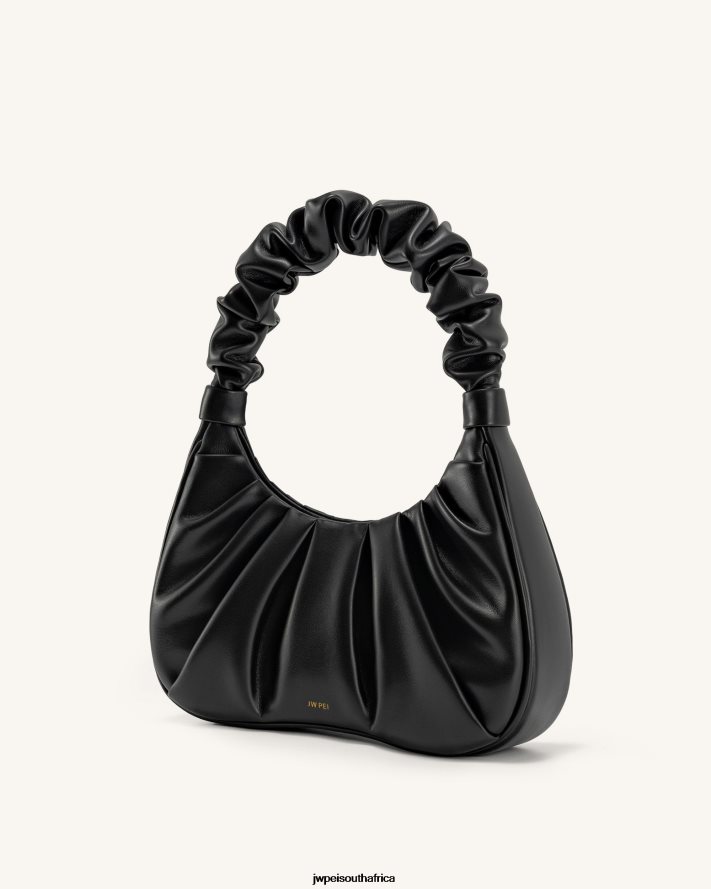 Black JW PEI Gabbi Ruched Hobo Handbag VZL0L055 Shoulder Bag