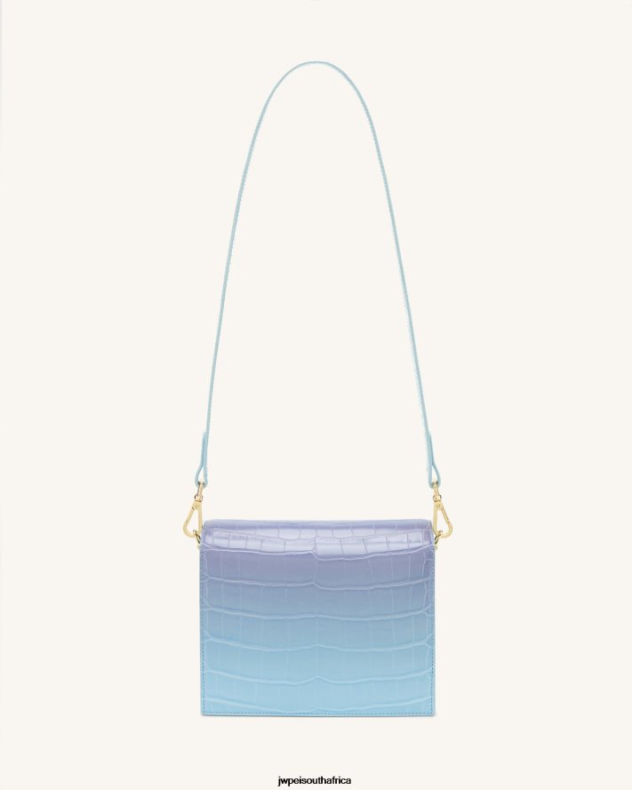 Blue  Purple Gradient Croc JW PEI Mini Flap Crossbody VZL0L042 Crossbody Bag