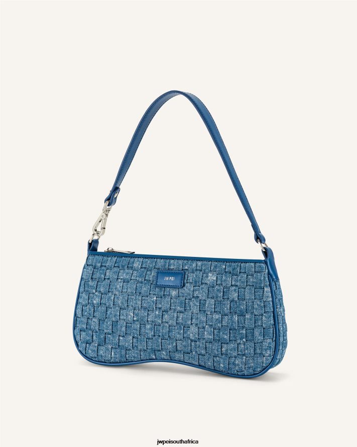 Blue Denim Weave JW PEI Eva Shoulder Handbag VZL0L0104 Shoulder Bag