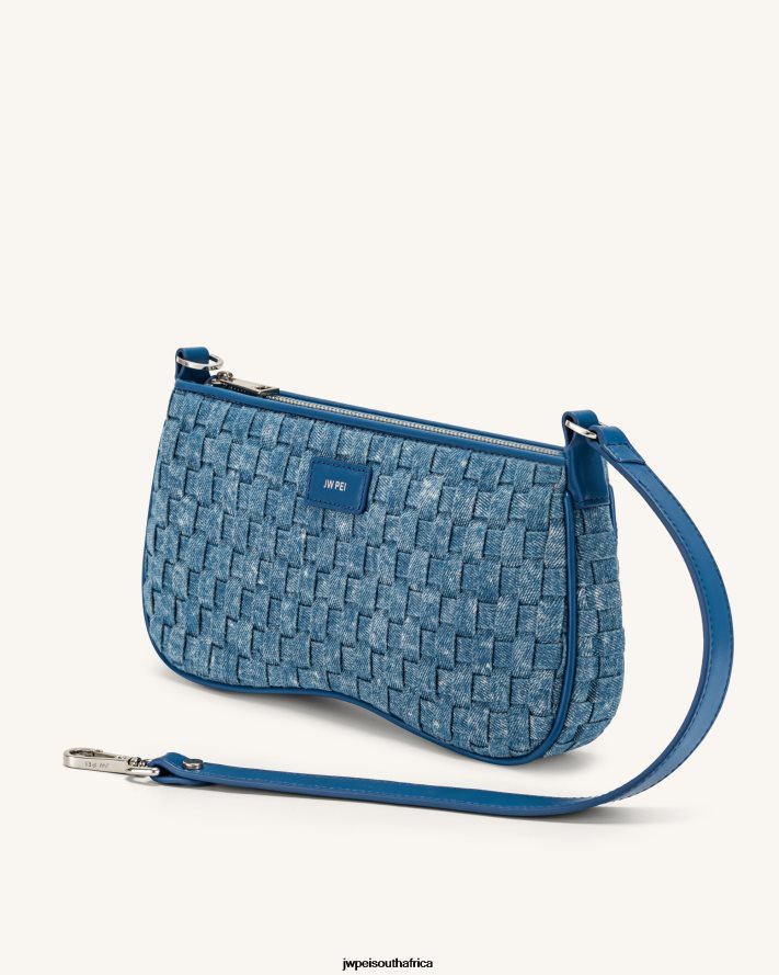 Blue Denim Weave JW PEI Eva Shoulder Handbag VZL0L0104 Shoulder Bag