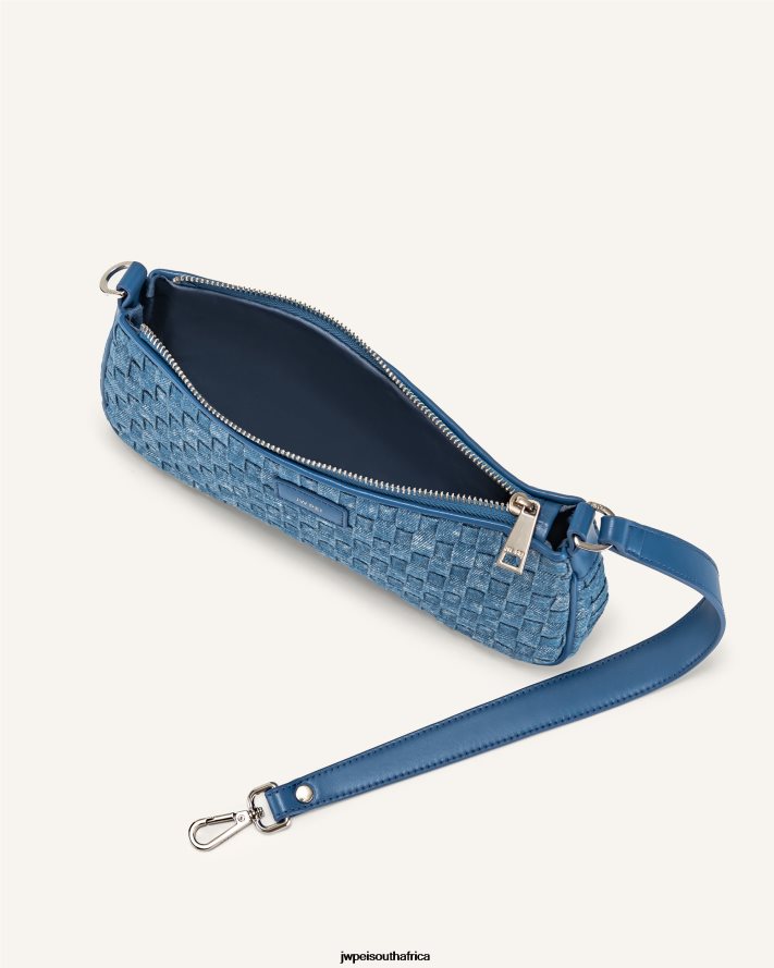Blue Denim Weave JW PEI Eva Shoulder Handbag VZL0L0104 Shoulder Bag