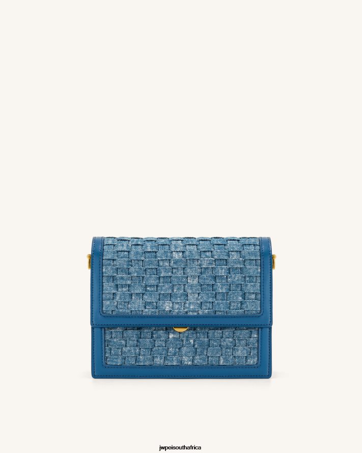 Blue Denim Weave JW PEI Mini Flap Crossbody VZL0L033 Crossbody Bag