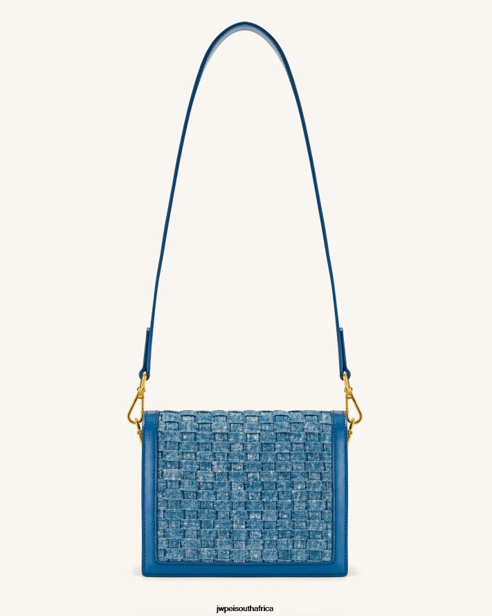 Blue Denim Weave JW PEI Mini Flap Crossbody VZL0L033 Crossbody Bag