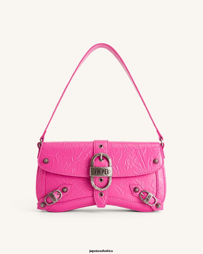 Bright Pink JW PEI Sia Crushed Shoulder Bag VZL0L0164 Shoulder Bag