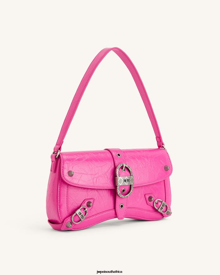 Bright Pink JW PEI Sia Crushed Shoulder Bag VZL0L0164 Shoulder Bag