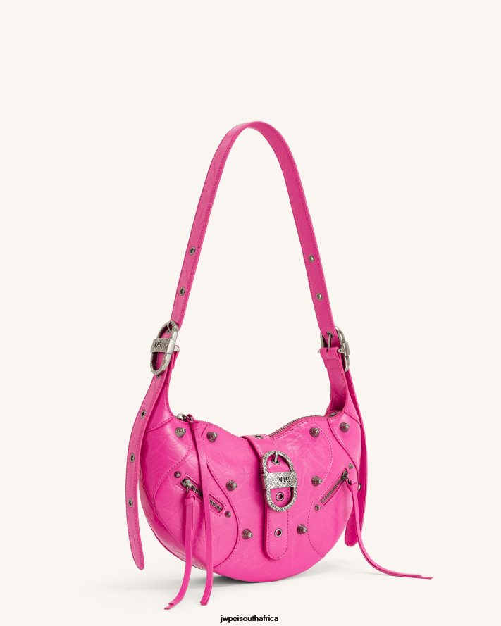 Bright Pink JW PEI Tessa Crushed Shoulder Bag VZL0L0157 Shoulder Bag