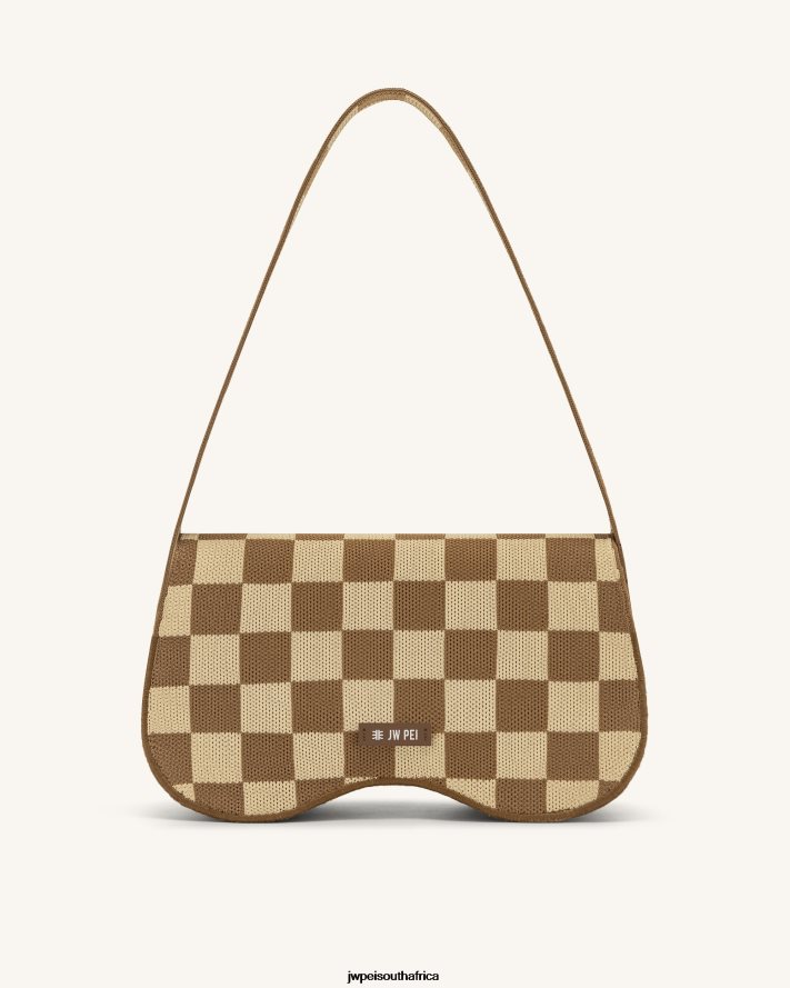 Brown  Beige JW PEI Becci Knitted Shoulder Bag VZL0L0111 Shoulder Bag