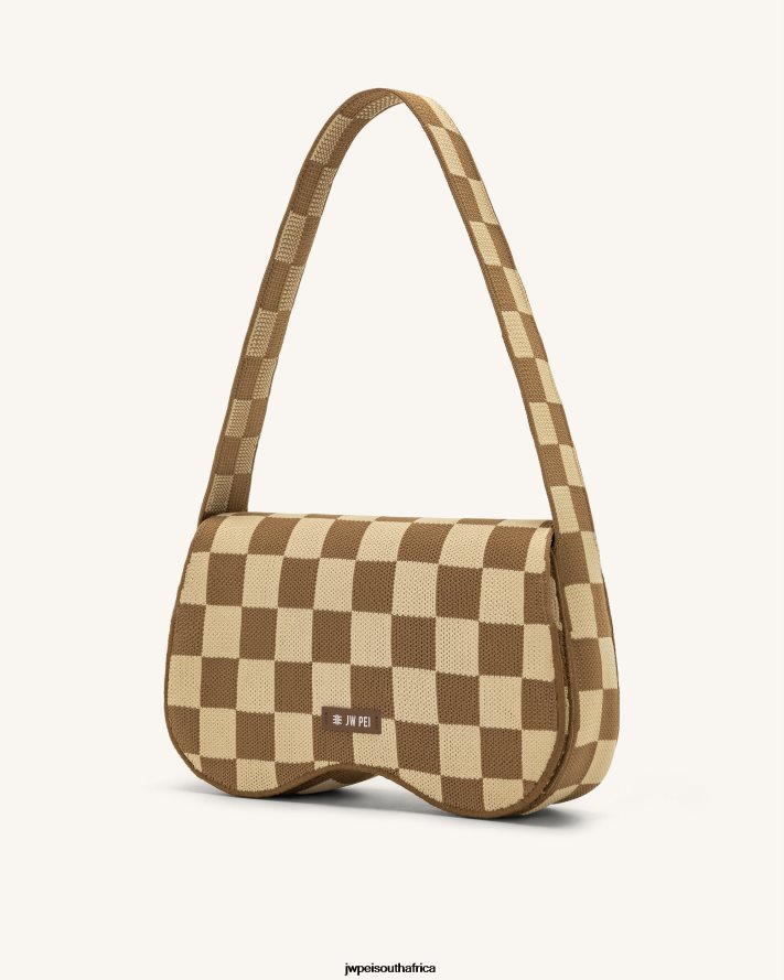 Brown  Beige JW PEI Becci Knitted Shoulder Bag VZL0L0111 Shoulder Bag