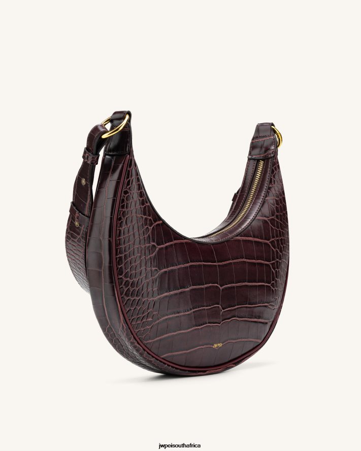 Brown Croc JW PEI Carly Saddle Bag VZL0L09 Crossbody Bag