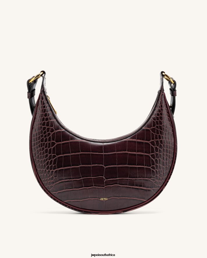 Brown Croc JW PEI Carly Saddle Bag VZL0L09 Crossbody Bag