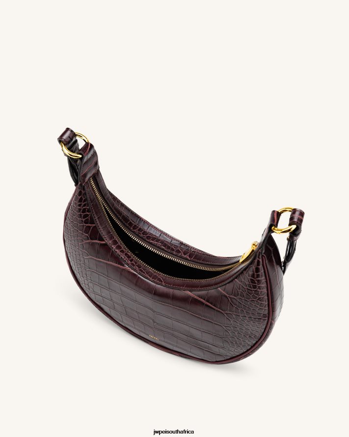 Brown Croc JW PEI Carly Saddle Bag VZL0L09 Crossbody Bag