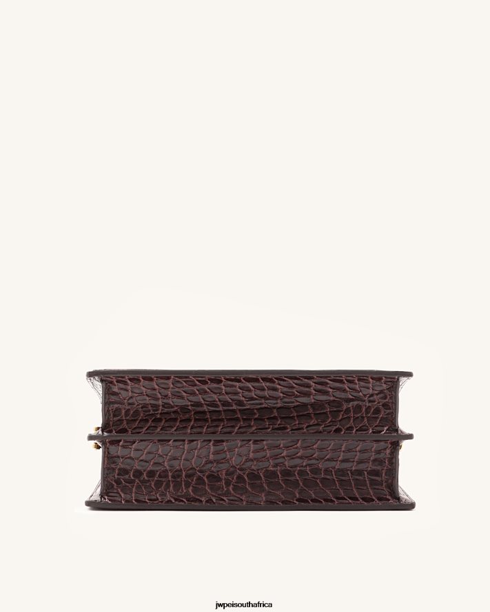 Brown Croc JW PEI Mini Flap Crossbody VZL0L03 Crossbody Bag