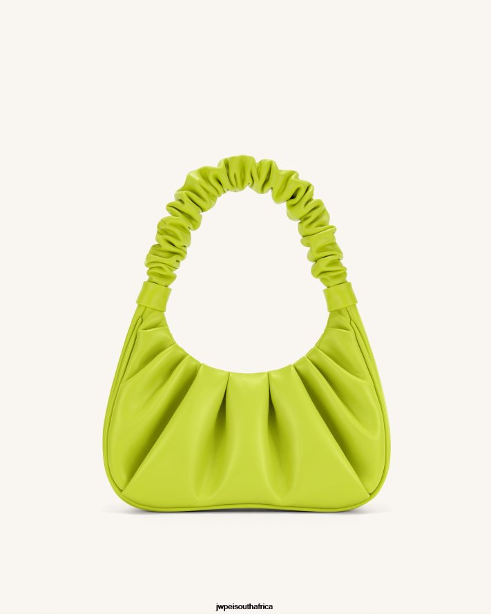 Cyber Lime JW PEI Gabbi Ruched Hobo Handbag VZL0L0136 Shoulder Bag