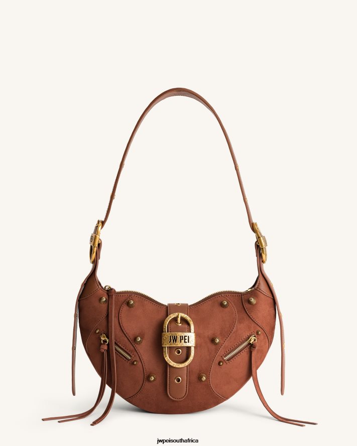 Dark Birch Brown JW PEI Tessa Suede Shoulder Bag VZL0L0172 Shoulder Bag