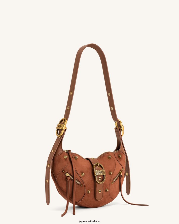 Dark Birch Brown JW PEI Tessa Suede Shoulder Bag VZL0L0172 Shoulder Bag