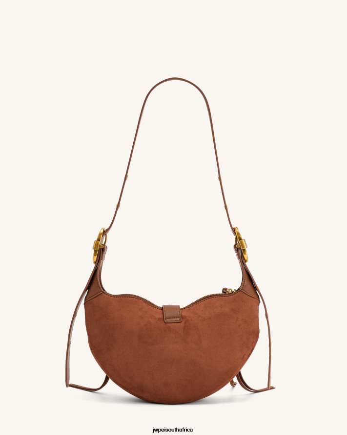 Dark Birch Brown JW PEI Tessa Suede Shoulder Bag VZL0L0172 Shoulder Bag