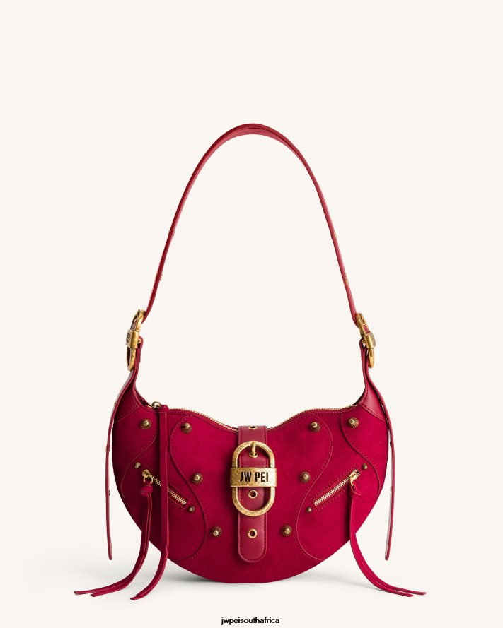 Deep Magenta JW PEI Tessa Suede Shoulder Bag VZL0L0171 Shoulder Bag