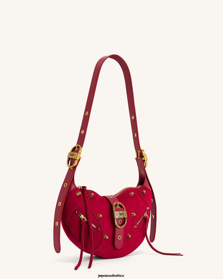 Deep Magenta JW PEI Tessa Suede Shoulder Bag VZL0L0171 Shoulder Bag
