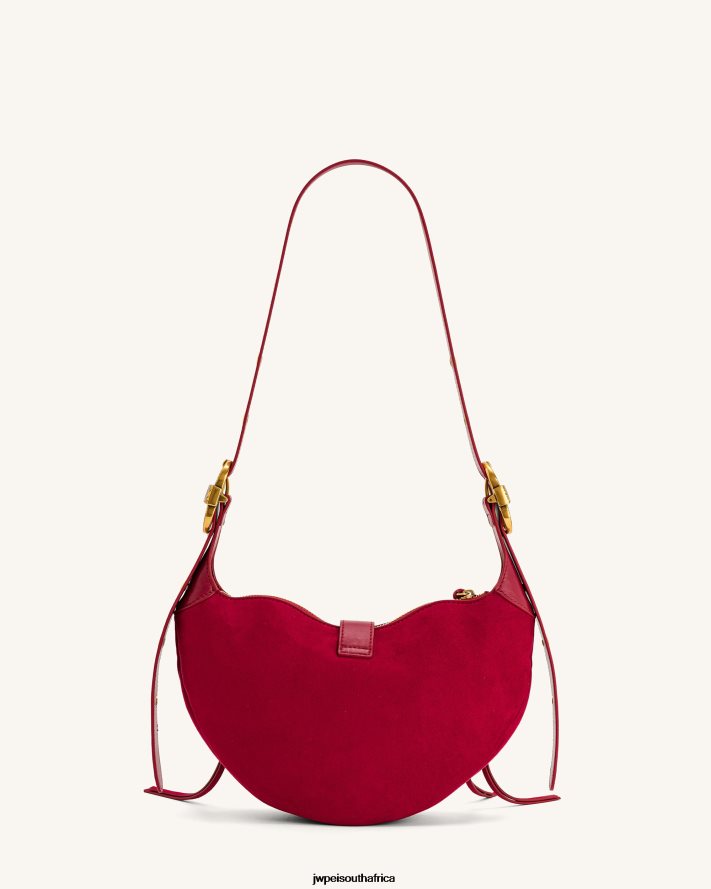 Deep Magenta JW PEI Tessa Suede Shoulder Bag VZL0L0171 Shoulder Bag