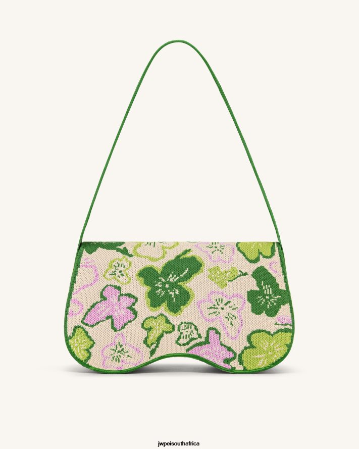 Flower Collection - Lime  Green  Pink  lvory JW PEI Becci Knitted Shoulder Bag VZL0L0150 Shoulder Bag