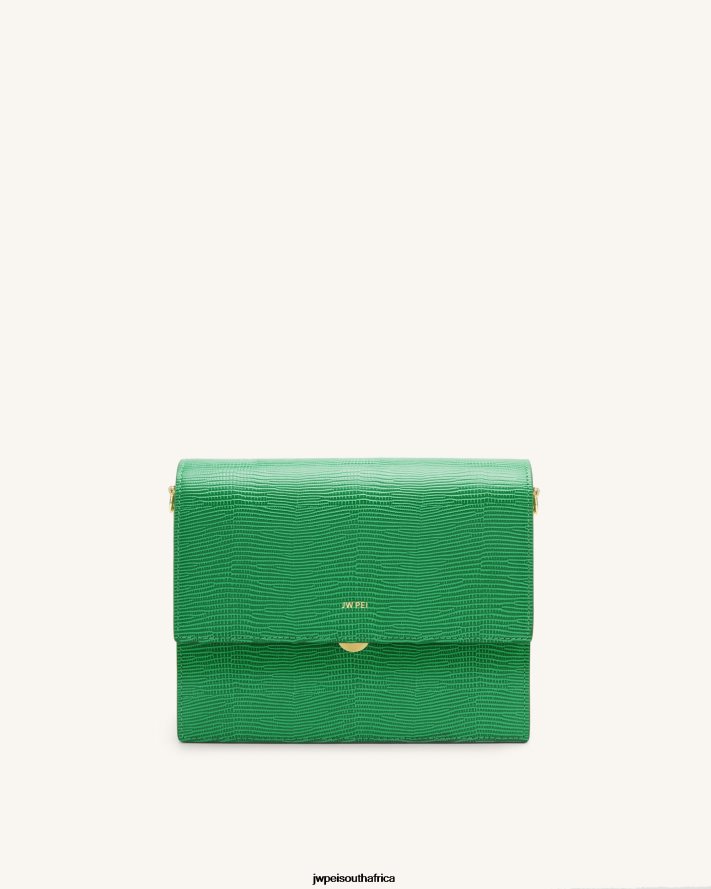 Grass Green Lizard JW PEI Mini Flap Crossbody VZL0L024 Crossbody Bag
