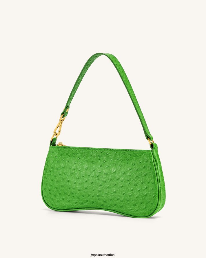 Grass Green Ostrich JW PEI Eva Shoulder Handbag VZL0L0105 Shoulder Bag
