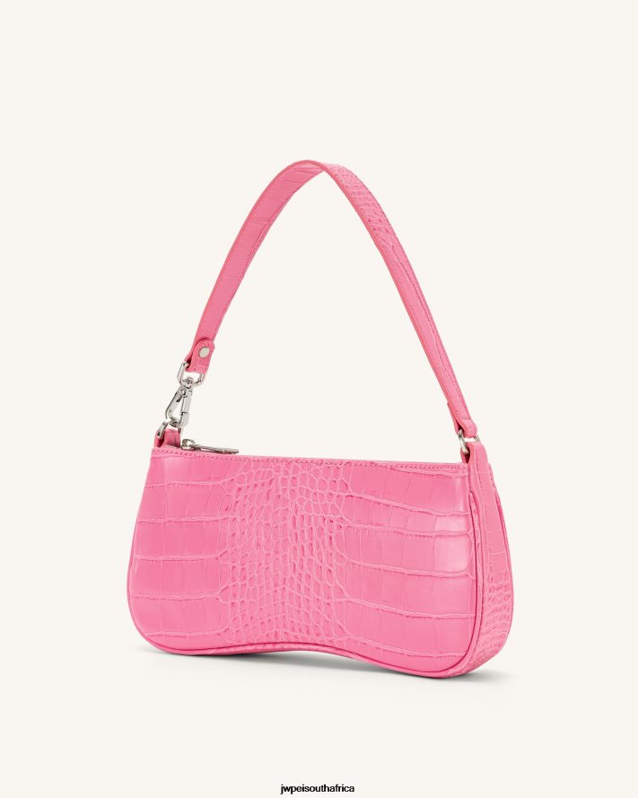 Hot Pink Croc JW PEI Eva Shoulder Bag VZL0L0131 Shoulder Bag
