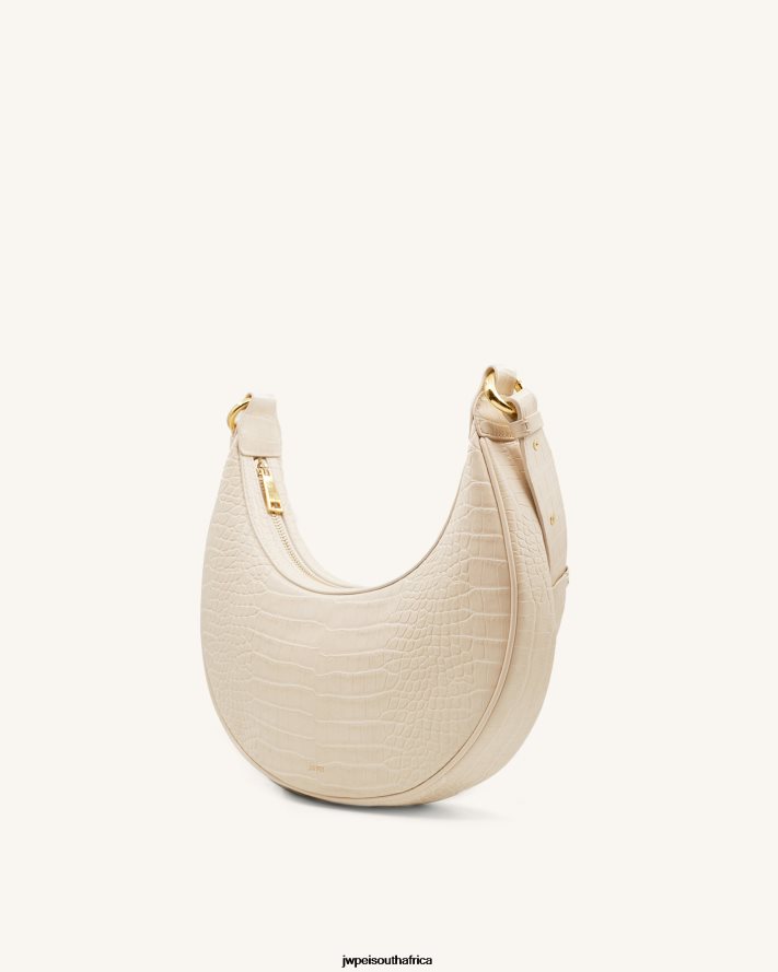 Ivory Croc JW PEI Carly Saddle Bag VZL0L016 Crossbody Bag
