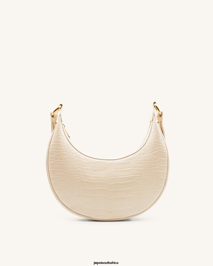 Ivory Croc JW PEI Carly Saddle Bag VZL0L016 Crossbody Bag