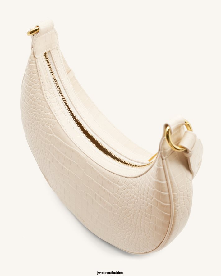 Ivory Croc JW PEI Carly Saddle Bag VZL0L016 Crossbody Bag