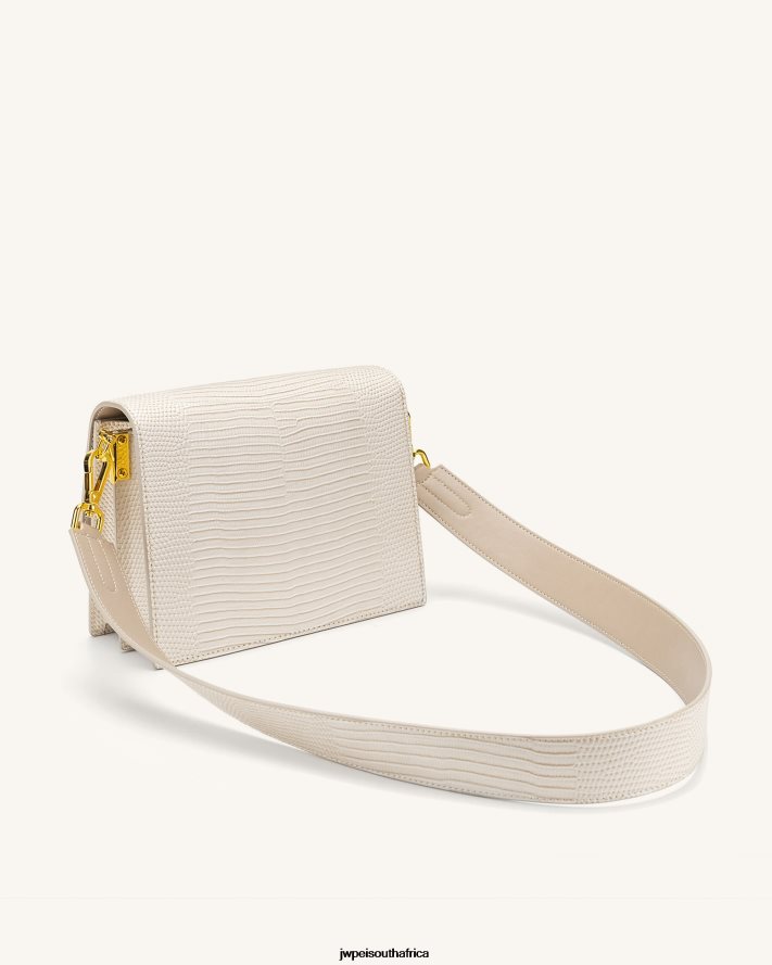 Ivory Lizard JW PEI Mini Flap Crossbody VZL0L01 Crossbody Bag