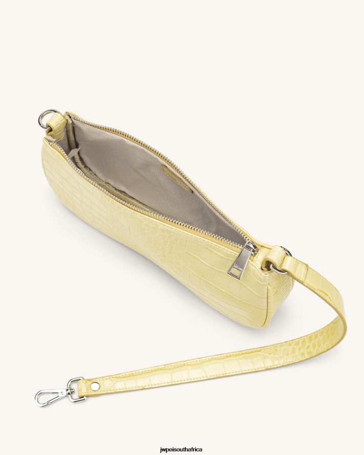 Light Yellow Croc JW PEI Eva Shoulder Handbag VZL0L0103 Shoulder Bag