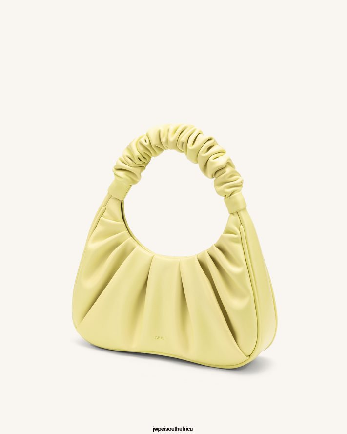 Light Yellow JW PEI Gabbi Ruched Hobo Handbag VZL0L070 Shoulder Bag
